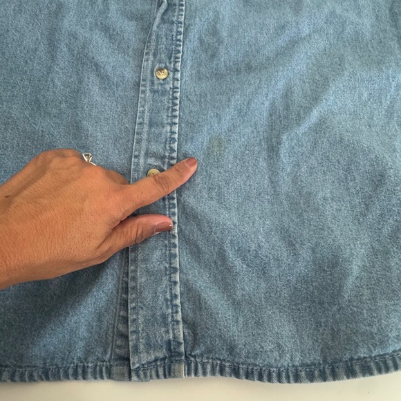 Vintage Superbowl  XXXV 2001 Denim Button Down Shirt Tampa Florida Shirt Large - Picture 11 of 11